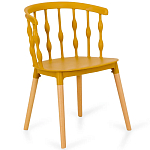 Пластиковый стул на ножках из массива бука Ferret Spiral Mustard варинант исполнения - 1 | Loft Concept в Воронеже