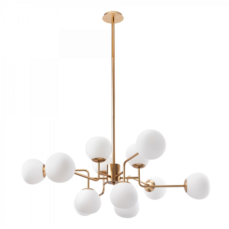 Люстра Tiepolo Ball Chandelier Gold 12 Золотой Белый Люстра Tiepolo Ball Chandelier Gold 12 Золотой Белый в Воронеже | Loft Concept