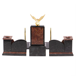 Настольный письменный набор из лемезита и змеевика с декором в виде Орла в подарочной упаковке Successful Leader варинант исполнения - 6 | Loft Concept в Воронеже