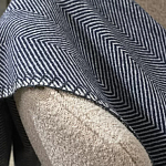 Плед из шерсти мериноса темно-синего цвета 130×180 см Indigo Waves варинант исполнения - 5 | Loft Concept в Воронеже