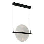 Светодиодный подвесной светильник круглой формы с металлическим черным каркасом Marble Glow варинант исполнения - 2 | Loft Concept в Воронеже