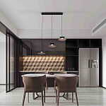 Люстра подвесная с тремя матовыми черными плафонами Obsidian Touch варинант исполнения - 4 | Loft Concept в Воронеже