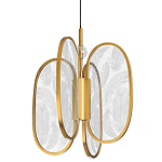 Люстра с гравировкой на акриловых плафонах Gravyura Bronze D 33 см варинант исполнения - 1 | Loft Concept в Воронеже