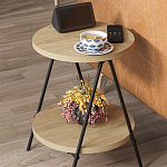 Стол приставной с 2-мя круглыми столешницами из дерева ESSEL OAK варинант исполнения - 4 | Loft Concept в Воронеже