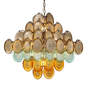 Люстра с каскадом из разноцветных круглых подвесов Key Lustar