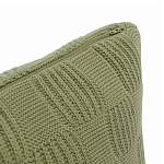 Подушка из хлопка рельефной вязки зеленого цвета Eden Line варинант исполнения - 2 | Loft Concept в Воронеже