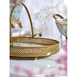 Блюдо овальное с ручкой и голубым фарфоровым дном с цветочным рисунком Blue Garden варинант исполнения - 4 | Loft Concept в Воронеже