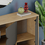 Комод цвета древесины с 3-мя дверцами и выдвижным ящиком темно-серого цвета SPARK CONSOLE OAK ANTHRACITE варинант исполнения - 4 | Loft Concept в Воронеже