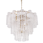 Люстра круглая многоярусная с прозрачными подвесками из стекла Hexagon Tube Light варинант исполнения - 1 | Loft Concept в Воронеже