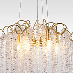 Люстра подвесная с изогнутыми золотистыми элементами и хрустальными подвесками FAIRYTREE Light варинант исполнения - 3 | Loft Concept в Воронеже