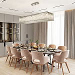 Прямоугольная люстра с хрустальными подвесками Crystal Art Chrome Rectangular Chandelier варинант исполнения - 2 | Loft Concept в Воронеже