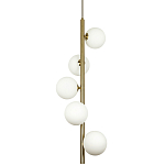 Подвесной светильник с 5-ю сферическими плафонами из матового стекла Pearls Suspension Brass Tube Hanging Lamp варинант исполнения - 1 | Loft Concept в Воронеже