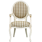 Стул с подлокотниками и круглой спинкой  Checkered Upholstery Chair обивка в клетку варинант исполнения - 2 | Loft Concept в Воронеже