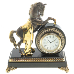 Часы настольные бронзовые с декором в виде коня Horse Stone Clock варинант исполнения - 5 | Loft Concept в Воронеже