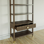 Стеллаж Elsa Dreams Walnut со стеклянными полками и ящиком варинант исполнения - 3 | Loft Concept в Воронеже