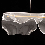 Люстра линейная с 3-мя белыми волнистыми плафонами Wave Line варинант исполнения - 6 | Loft Concept в Воронеже