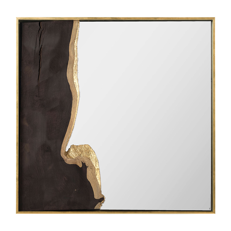 Зеркало с панно из среза палисандра Noble Mirror Золотой Коричневый в Воронеже | Loft Concept 