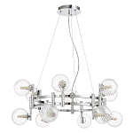 Люстра подвесная с 12-ю рельефными прозрачными плафонами из стекла и основанием цвета Хром Perforated Glass Bubbles варинант исполнения - 1 | Loft Concept в Воронеже