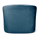 Стул с мягкой синей обивкой из велюра и подъемно-поворотным механизмом на белых колесиках Harper Blue and White варинант исполнения - 3 | Loft Concept в Воронеже