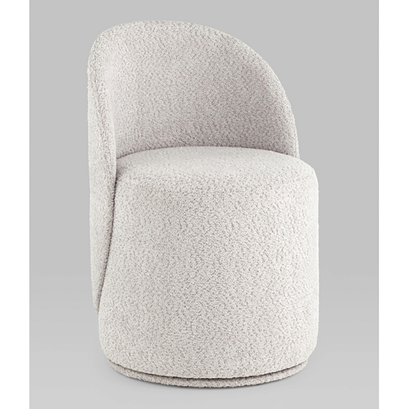 Пуф Loreen со спинкой вращающийся букле светло-серый Светло-серый в Воронеже | Loft Concept 