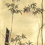 Обои ручная роспись Bamboo Quicksilver on Warm Gold gilded tea paper варинант исполнения - 1 | Loft Concept в Воронеже