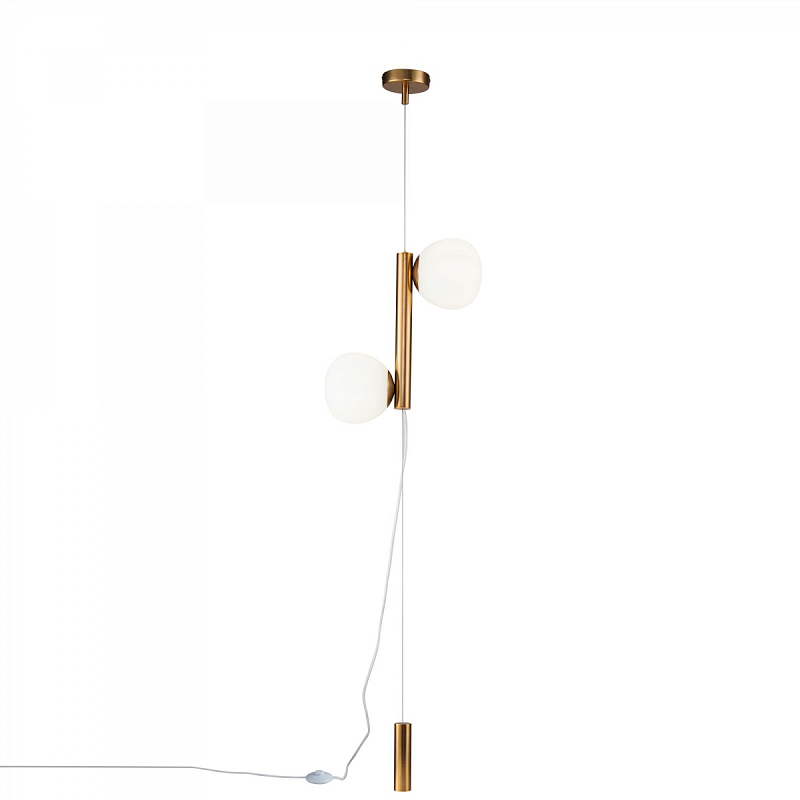 Торшер Tiepolo Ball Floor Lamp Double gold Золотой Белый Торшер Tiepolo Ball Floor Lamp Double gold Золотой Белый в Воронеже | Loft Concept