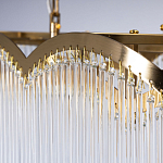 Люстра прямоугольная на цепях с прозрачными трубками и волнистым краем Nembus варинант исполнения - 7 | Loft Concept в Воронеже