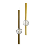 Подвесной светильник с 2-мя плафонами Celestin Spheres Brass Hanging Lamp варинант исполнения - 1 | Loft Concept в Воронеже