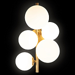 Бра с золотым основанием и 5-ю белыми шарообразными плафонами Bubble варинант исполнения - 1 | Loft Concept в Воронеже