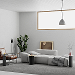 Стол журнальный цвета антрацит из 3-х частей со столешницами в виде геометрических элементов MUND ANTHRACITE варинант исполнения - 2 | Loft Concept в Воронеже