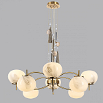 Люстра подвесная с 8-ю шарообразными плафонами из белого стекла с подвесками из камня и кисточками Agatelle варинант исполнения - 4 | Loft Concept в Воронеже