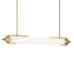 Подвесной светильник линейный золотого цвета с длинной цилиндрической стеклянной трубкой Eurofase варинант исполнения - 1 | Loft Concept в Воронеже