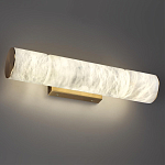 Бра с цилиндрическим плафоном из белого алебастра на прямоугольном основании Латунь Cryptocrystalline Stone варинант исполнения - 2 | Loft Concept в Воронеже