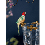 Ваза из прозрачного стекла с бронзовыми ножками и фигурками попугаев Eden Garden porcelain and bronze варинант исполнения - 3 | Loft Concept в Воронеже