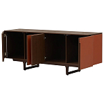 Комод с декором из кожи Orange Leather Chest of Drawers варинант исполнения - 3 | Loft Concept в Воронеже