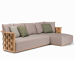 Дизайнерский уличный диван из массива дерева с плетеной спинкой PALINFRASCA Sofa варинант исполнения - 1 | Loft Concept в Воронеже