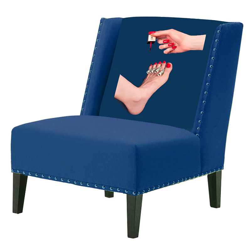 FUN Armchair "Pedicure" Blue Дизайнерское кресло с цветным принтом Сапфирово-синий в Воронеже | Loft Concept 