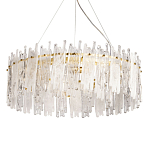 Люстра круглая с прозрачными стержнями разной длины Textured Glass Chandelier варинант исполнения - 1 | Loft Concept в Воронеже