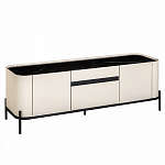 ТВ-тумба белая с чёрной столешницей с 2-мя дверками и ящиком San Marco варинант исполнения - 1 | Loft Concept в Воронеже