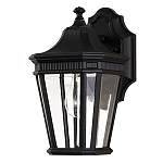 Настенный фонарь черного цвета с прозрачными стеклянным плафоном Feiss варинант исполнения - 6 | Loft Concept в Воронеже