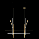 Люстра с 8-ю пересекающимися цилиндрическими плафонами на тонких тросах Trumpet tube варинант исполнения - 5 | Loft Concept в Воронеже