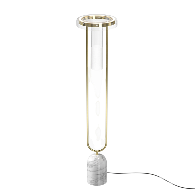 Напольный торшер светодионый Ikebana 3000К 24Вт Латунь Прозрачный в Воронеже | Loft Concept 