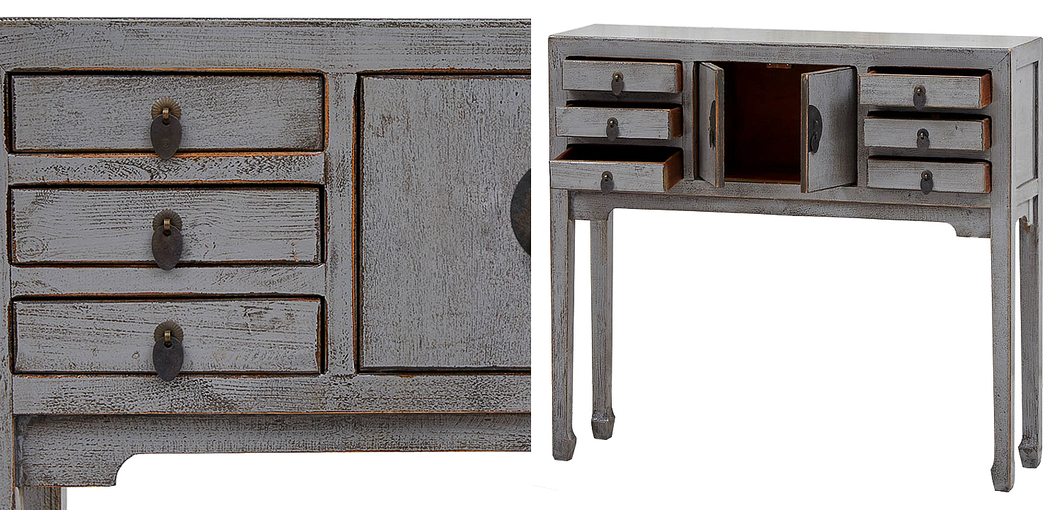 Серая Консоль в Китайском Стиле из сосны Grey Console Chinese Серая Консоль в Китайском Стиле из сосны Grey Console Chinese - Loft-Concept в Воронеже