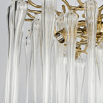 Люстра подвесная круглая в виде ветвей деревьев бронзового цвета с прозрачными подвесками-каплями Droplet Chandelier варинант исполнения - 5 | Loft Concept в Воронеже