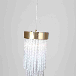 Подвесной светильник с прозрачными стеклянными подвесками и металлическим основанием Nembus варинант исполнения - 2 | Loft Concept в Воронеже