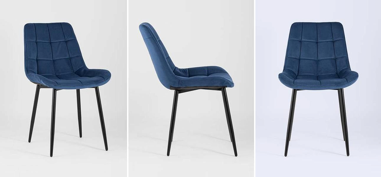 Стул NANCY Chair Синий Цвет Черные Ножки Стул NANCY Chair Синий Цвет Черные Ножки - Loft-Concept в Воронеже