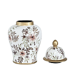 Ваза с нежным цветочным узором в пастельных тонах и крышкой с золотым акцентом Chinoiserie Ceramics варинант исполнения - 2 | Loft Concept в Воронеже