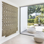 Панно на стену плетеное Макраме бежевый цвет  варинант исполнения - 6 | Loft Concept в Воронеже