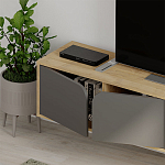 ТВ-тумба подвесная цвета древесины с 4-мя темно-серыми дверцами SPARK TV STAND OAK ANTHRACITE варинант исполнения - 4 | Loft Concept в Воронеже