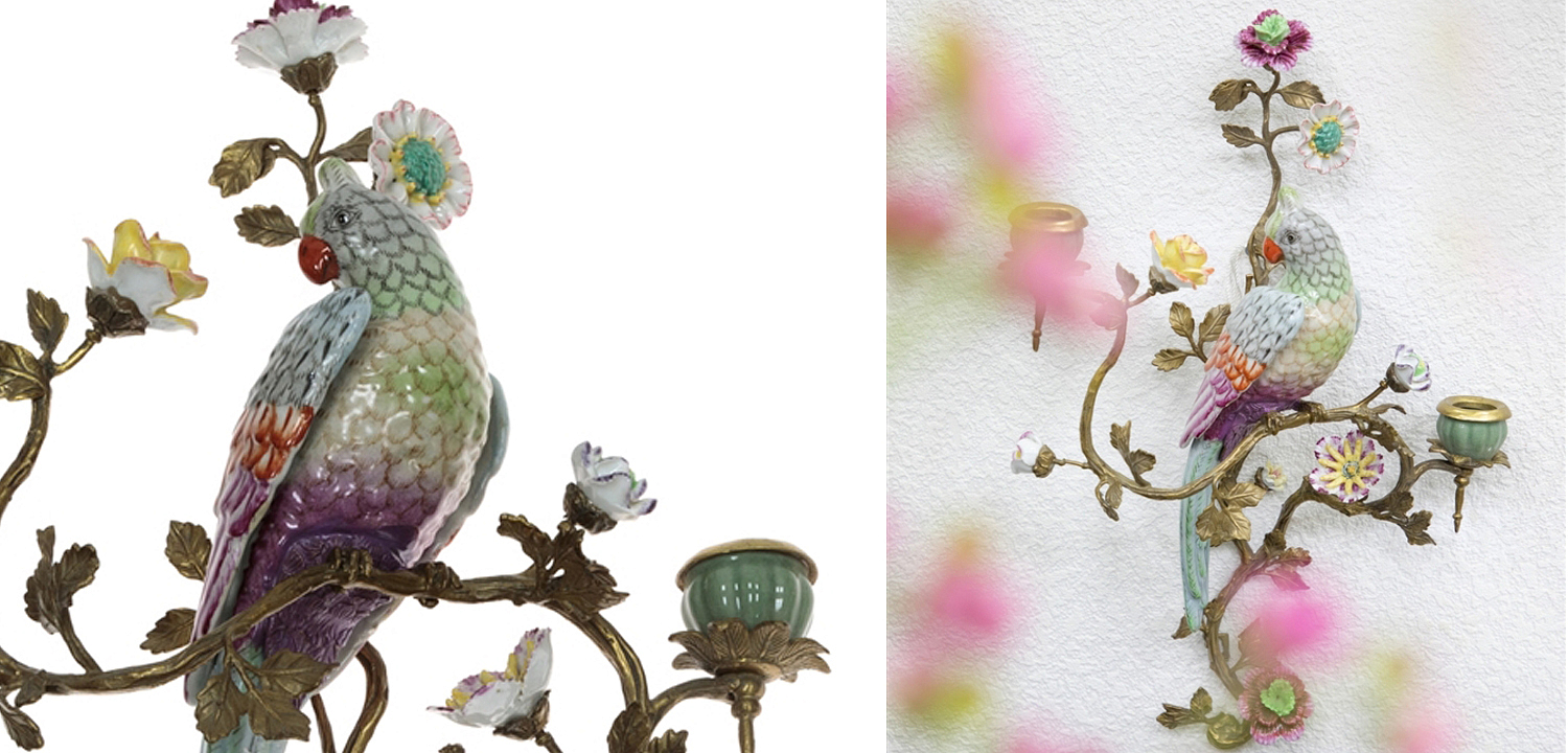 Подсвечник настенный Colorful Flowers and Parrot R Подсвечник настенный Colorful Flowers and Parrot R - Loft-Concept в Воронеже
